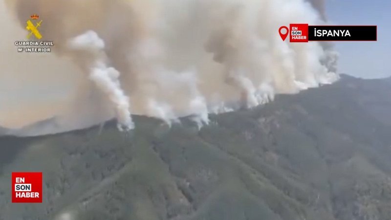 İspanya alevlere teslim: Yangının boyutu havadan görüntülendi
