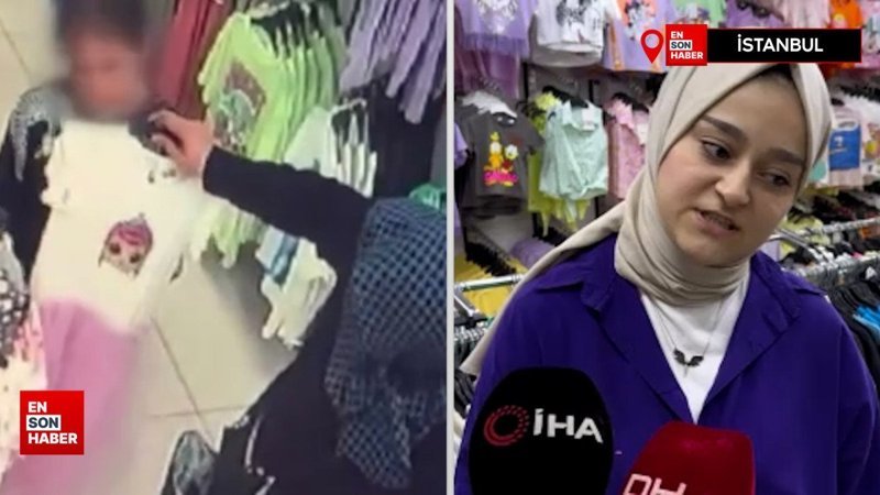 İstanbul Arnavutköy'de hırsız kadın yakalandı, çocuğunu tokatladı