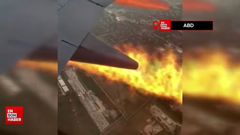 ABD-Meksika uçağının motoru alev aldı
