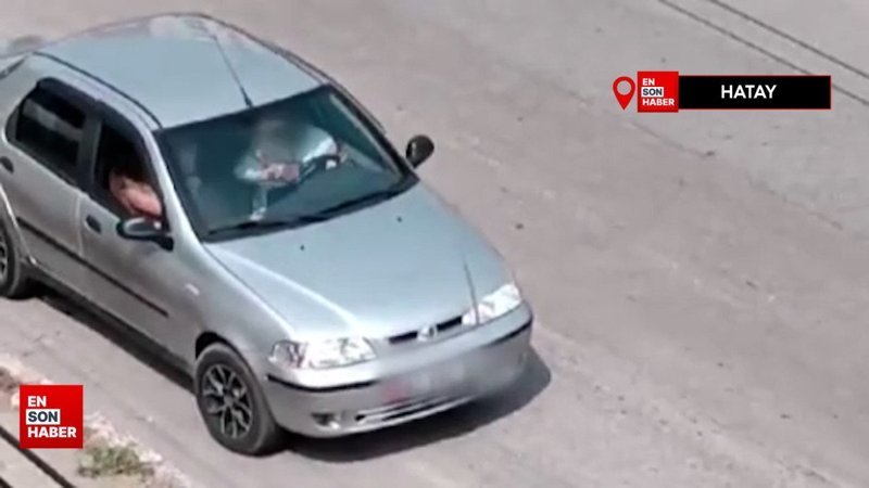 Hatay'da araç içinde kadına şiddet anları kaydedildi