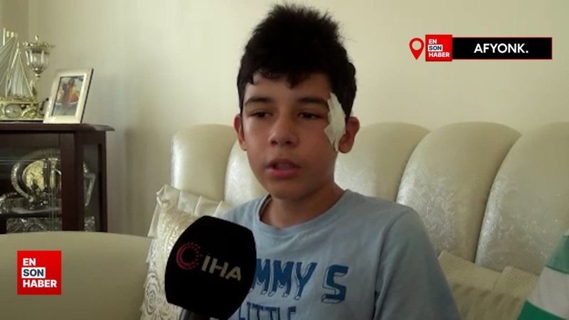 Afyonkarahisar'da salıncaktaki çocuğa yorgun mermi isabet etti