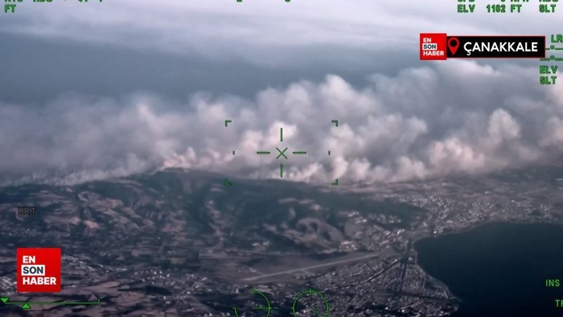 Çanakkale'de orman yangınının başlama anı