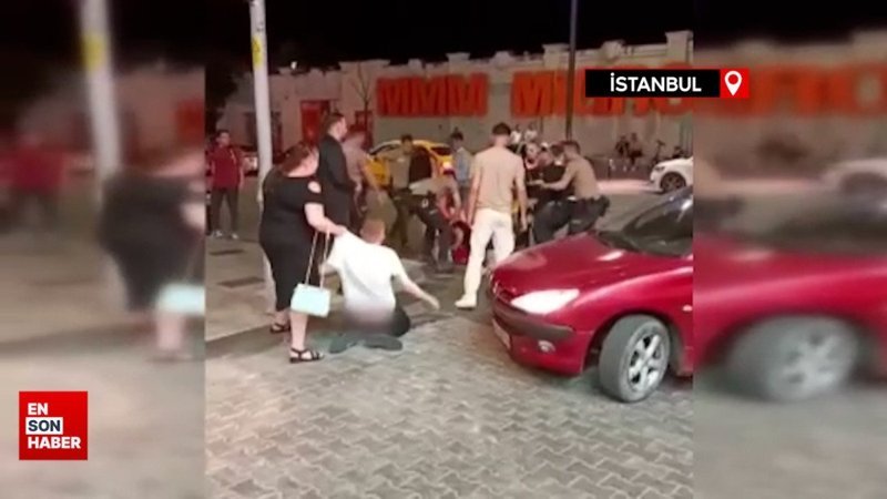 İstanbul'da kadını darbederken tepki gösterenlerle kavga etti