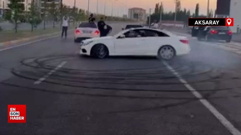 Trafik magandası herkesin canını hiçe sayıp drift attı