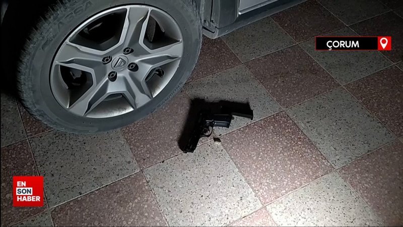 Çorum’da bir binanın bahçesinde tabanca ve dolu şarjör bulundu