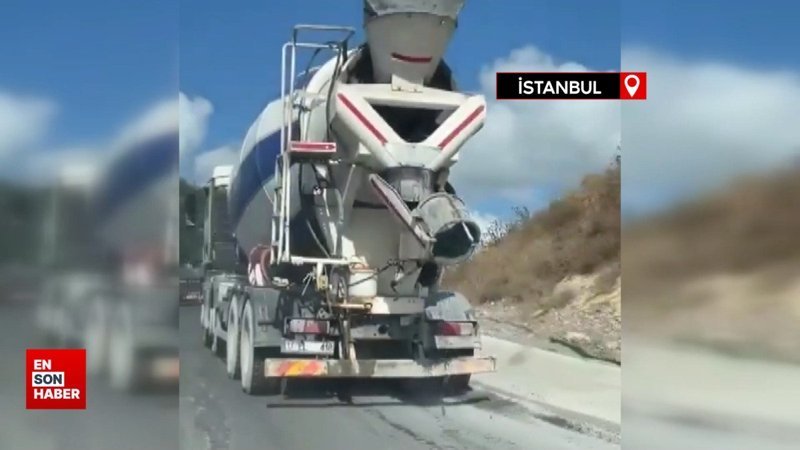 İstanbul'da mikser, asfalta beton dökerek ilerledi