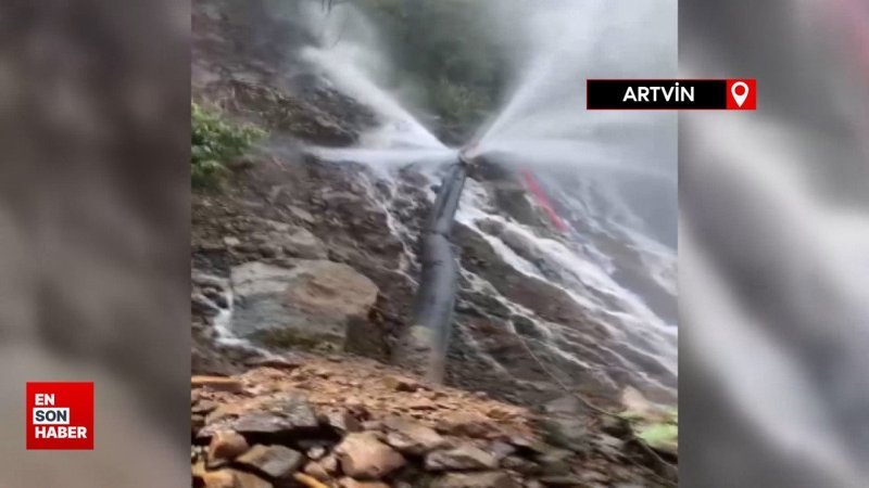 Artvin'de sağanak yağış etkili oldu
