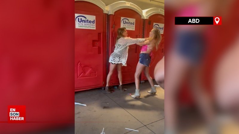 ABD'de tuvalet sırası bekleyen kadınlar birbirine girdi