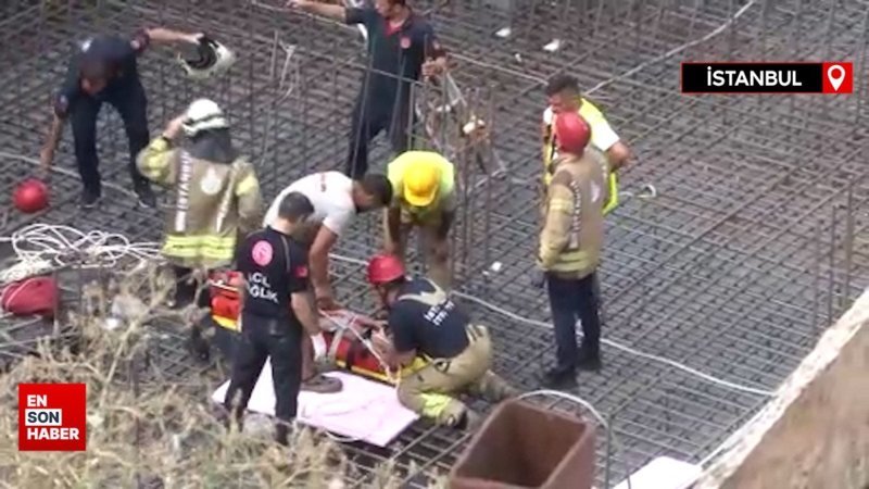 Maltepe’de İBB’nin meydan alt geçit çalışmasında bir işçi demirlerin altında kaldı