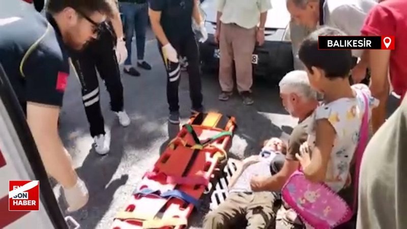 Balıkesir'de yolun karşısına geçmek isterken araba çarptı