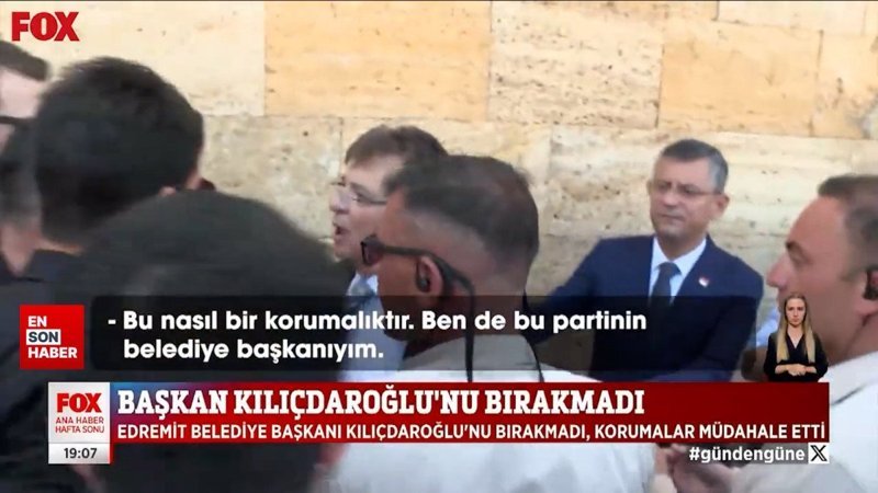 Kemal Kılıçdaroğlu’nun korumaları Anıtkabir'de CHP Edremit Belediye Başkanı'nı tartakladı