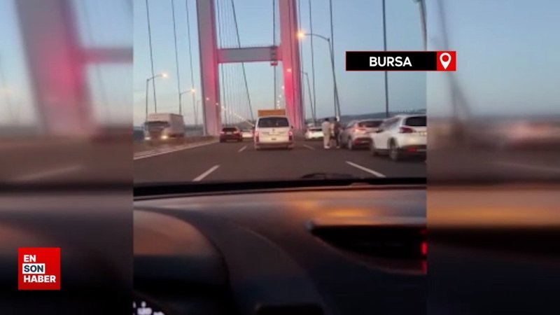 Osmangazi Köprüsünde çok sayıda aracın lastikleri aynı anda patladı