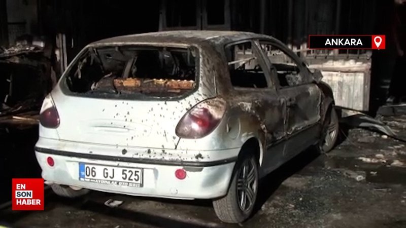 Ankara'da oto tamircide yangın çıktı