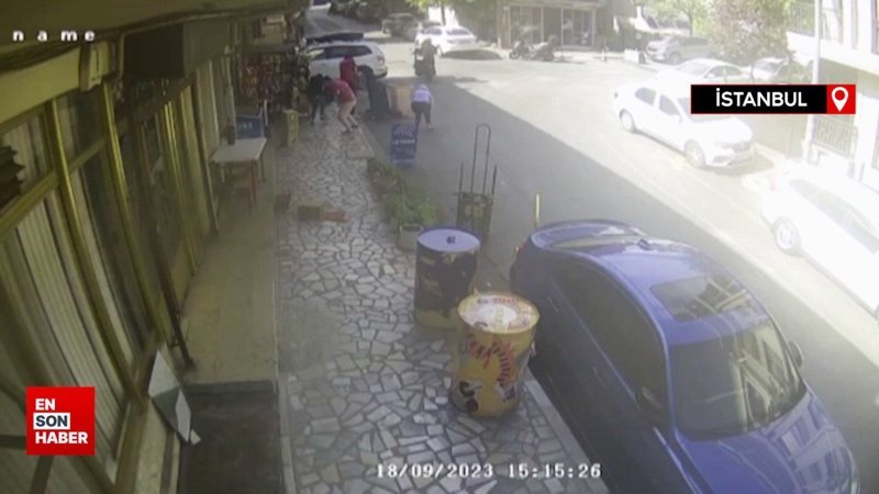 Şişli'de motosikletli kişilerin silahlı saldırısı görüntülendi