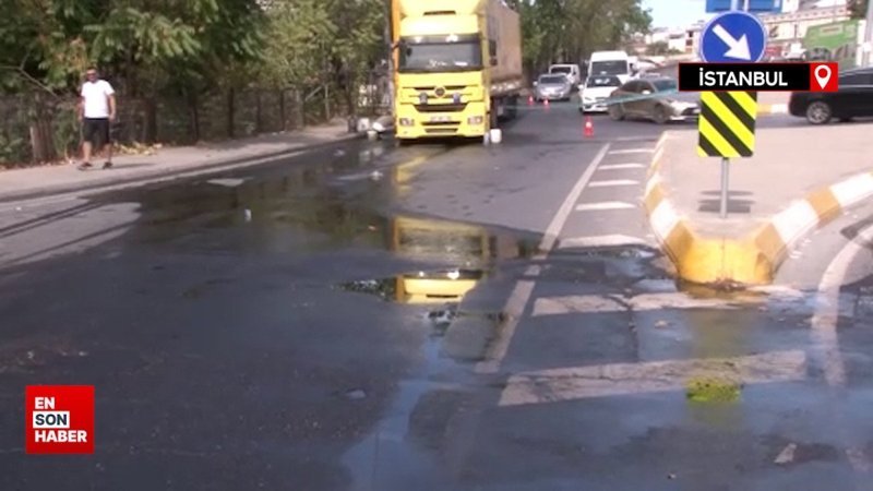 Bahçelievler’de mazot dökülen yol ulaşıma kapandı