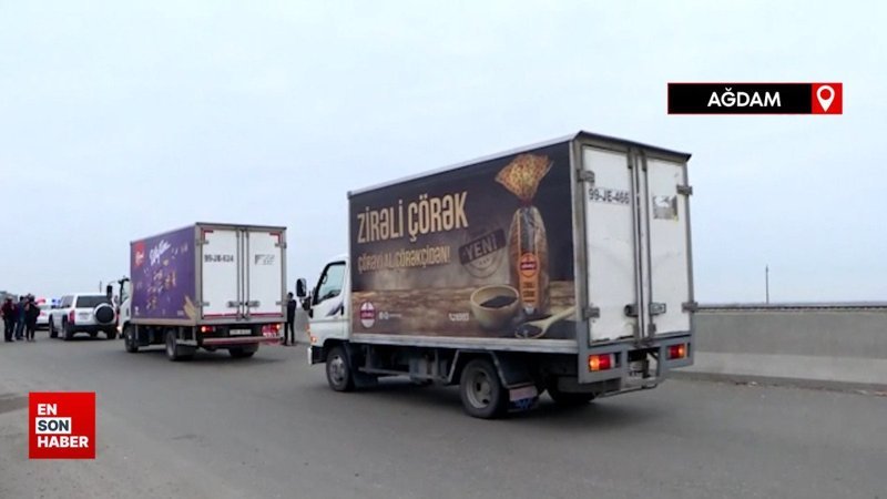 Azerbaycan’ın Karabağ’daki Ermenilere gönderdiği insani yardım yola çıktı