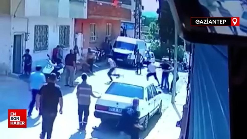 Gaziantep'te bir kişinin öldüğü bıçaklı kavga anları kamerada