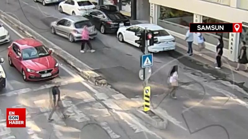 Samsun’da meydana gelen trafik kazaları KGYS kameralarına yansıdı