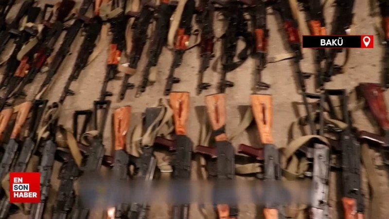 Rus Barış Gücü, Karabağ’da ele geçirilen mühimmatların görüntülerini yayınladı