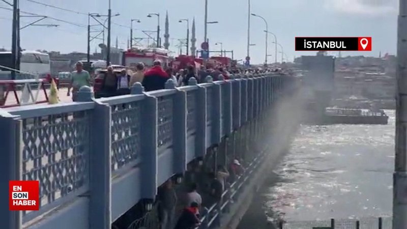 İstanbul Galata Köprüsü'nde yangın paniği