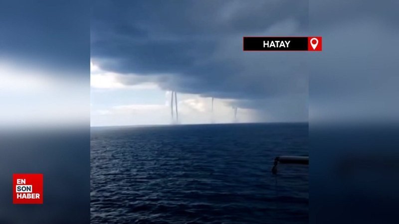 İskenderun'da sağanak çok sayıda hortum oluşturdu