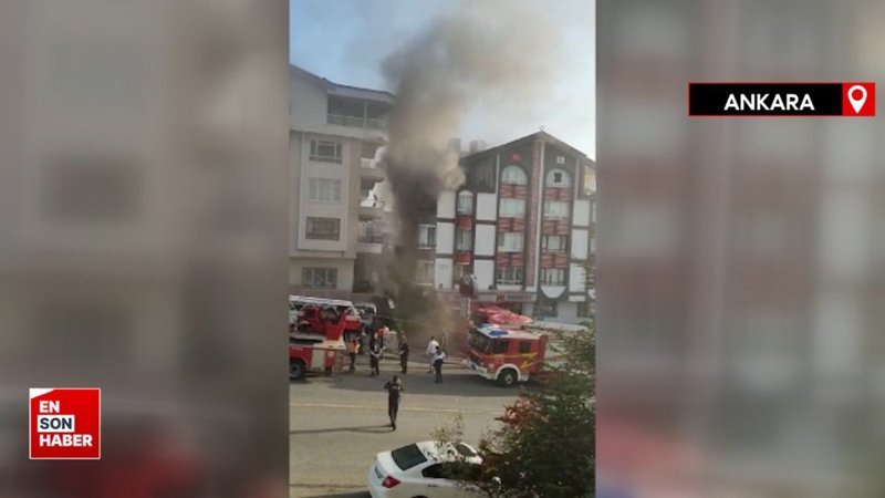 Ankara'da 7 katlı binada çıkan yangın