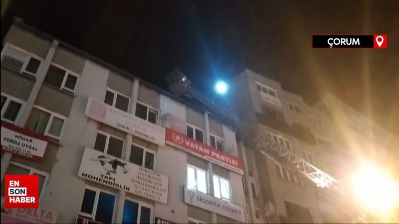 Çorum'da baca yangını paniğe neden oldu