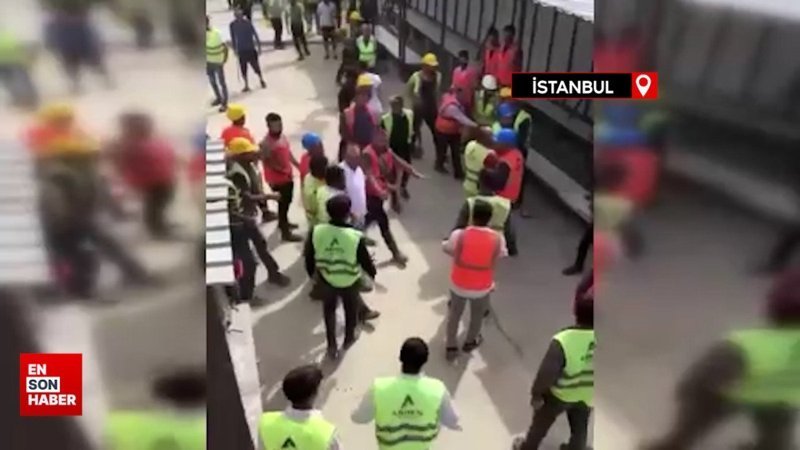 Başakşehir’de şantiyede işçilerin meydan kavgası