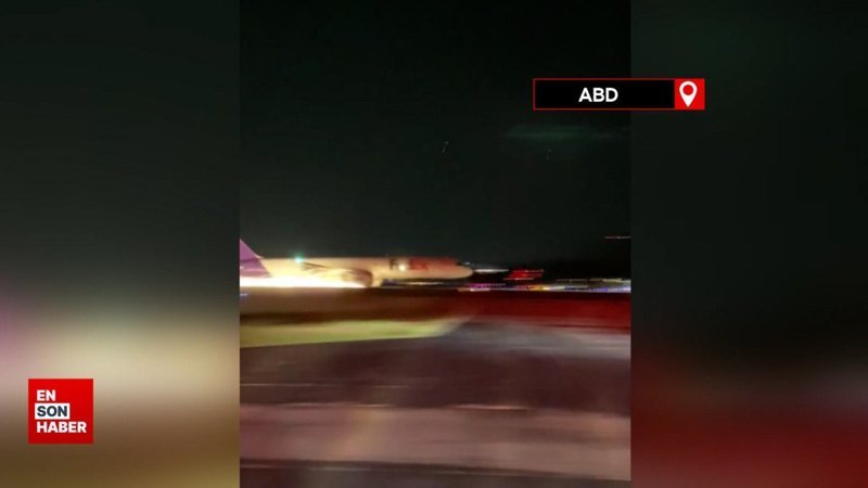 ABD'de iniş takımı arıza yapan uçak, gövdesi üzerine iniş yaptı