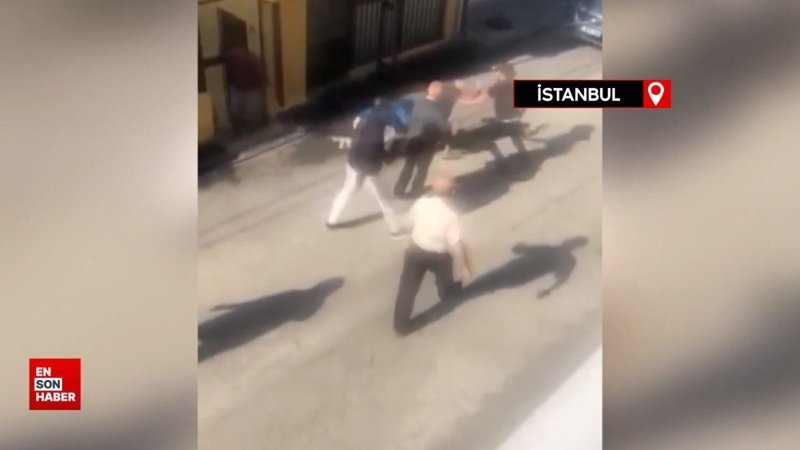 Ataşehir'de komşuların zift kavgası kamerada