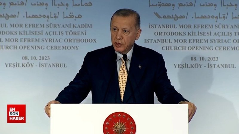 Cumhurbaşkanı Erdoğan Cumhuriyet'in ilk kilise açılışını Kanuni'nin sözü ile yaptı
