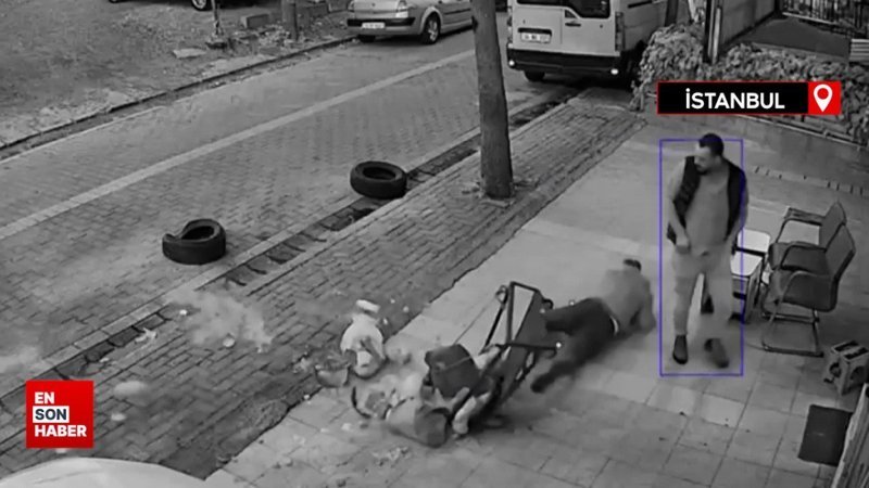 İstanbul'da beşinci kata erzak taşıyan demir sepetin kopma anı kamerada