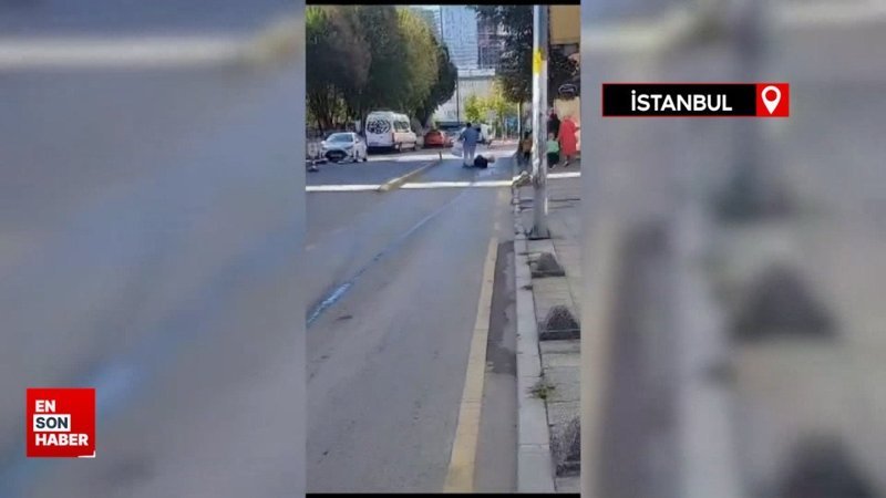 Üsküdar'da yola dökülen motor yağı hastanelik etti