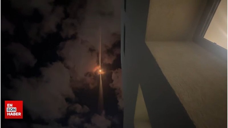 Tel Aviv'de Demir Kubbe'nin füzeyi imha ettiği anlar