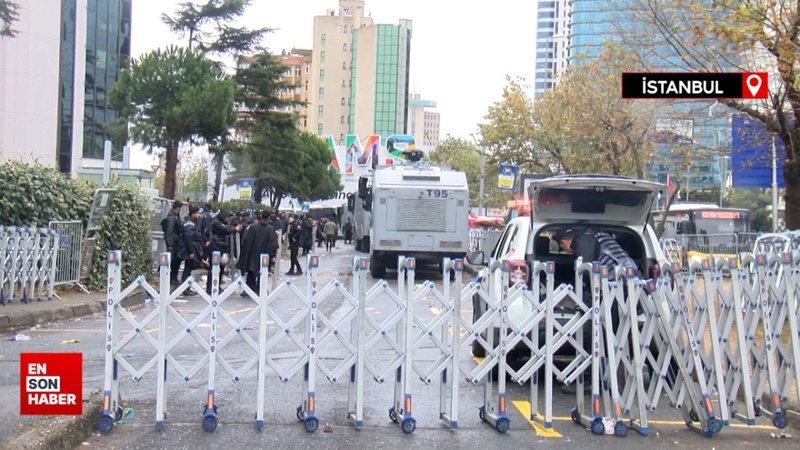 İsrail Başkonsolosluğu'nun çevresi demir bariyerlerle kapatıldı