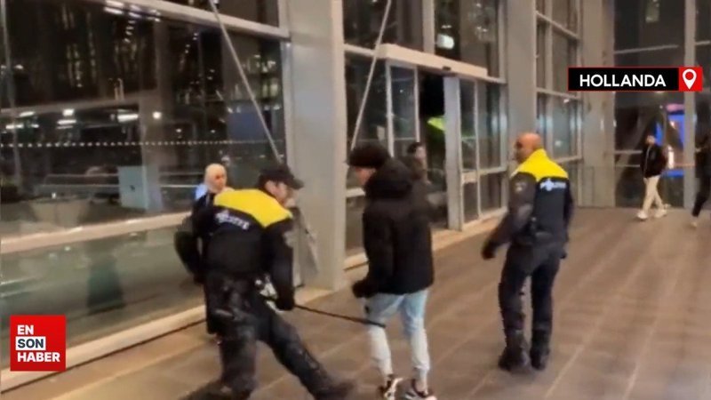 PKK destekçilerine izin veren Hollanda polisi  Filistin’e destek eylemini engelledi