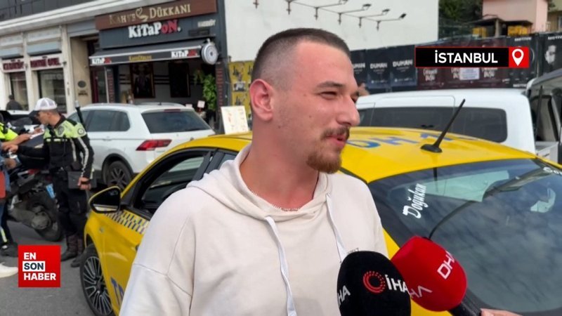 Kadiköy'de ceza yazılan taksici emniyet kemeri takmadım polis arkadaşlar da gerekeni yaptı