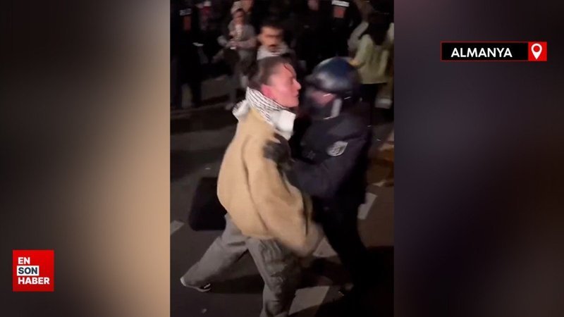 Alman polisinden Filistin'e destek veren göstericilere şiddet