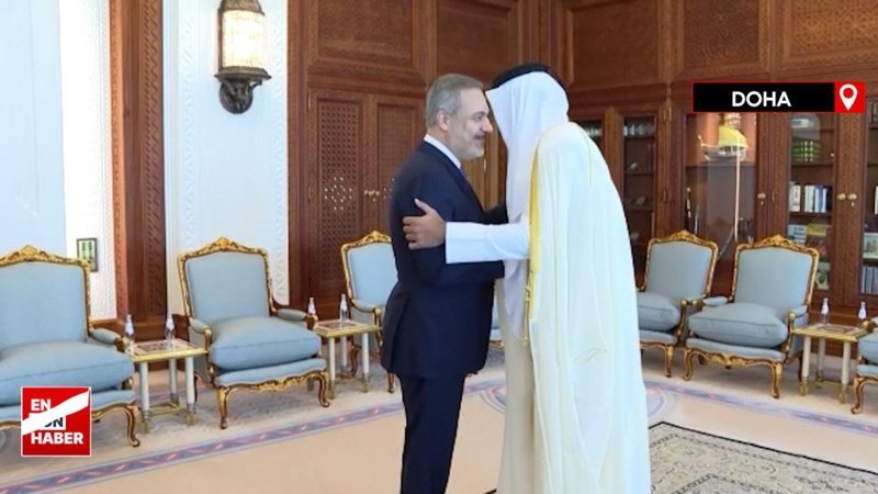 Hakan Fidan, Katar Emiri Şeyh Temim bin Hamed Al Sani ile bir araya geldi
