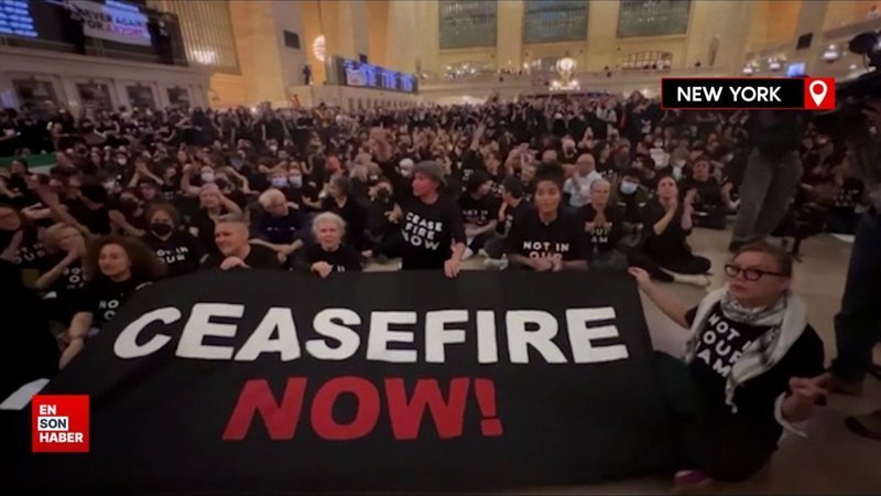 Amerikalı Yahudiler, Gazze'de ateşkes için gösteri düzenledi
