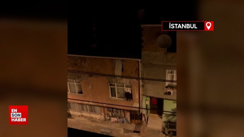 Esenler'de hırsızların eve girdiği anlar