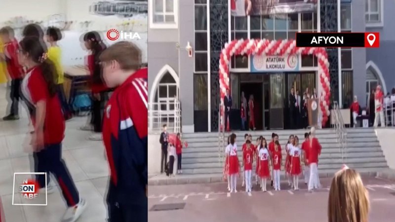 Afyonkarahisar'da okul gösterisinde dışlanan çocuğun prova görüntüsü