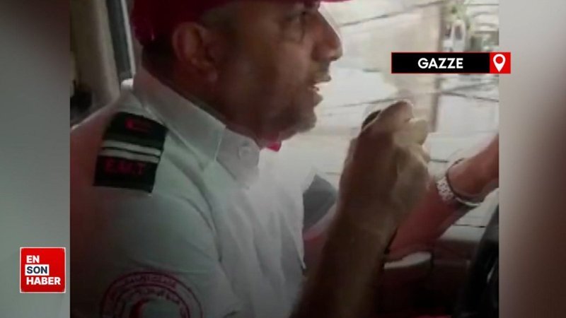 Gazze'deki ambulans şoförünün saldırı anındaki korku anı kamerada