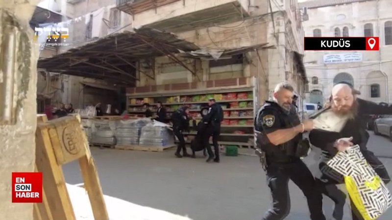 İsrail polisinden Filistin bayrağı asan Siyonizm karşıtı Yahudilere sert müdahale