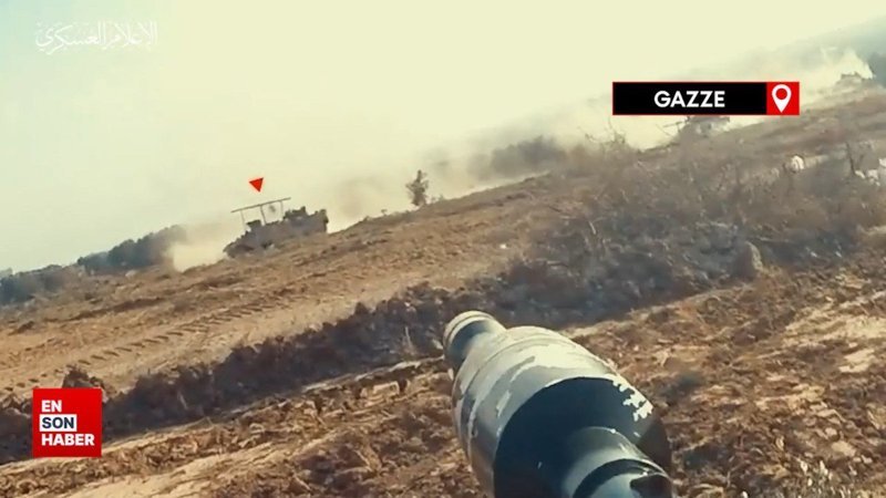 Hamas, İsrail tanklarına saldırının görüntülerini paylaştı