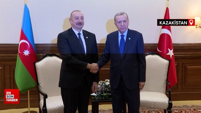 Cumhurbaşkanı Erdoğan, İlham Aliyev ile Astana'da görüştü