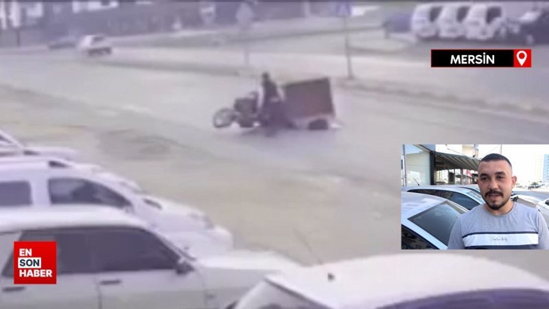 Mersin'de sokak köpeğinin saldırdığı 3 tekerlekli motor devrildi