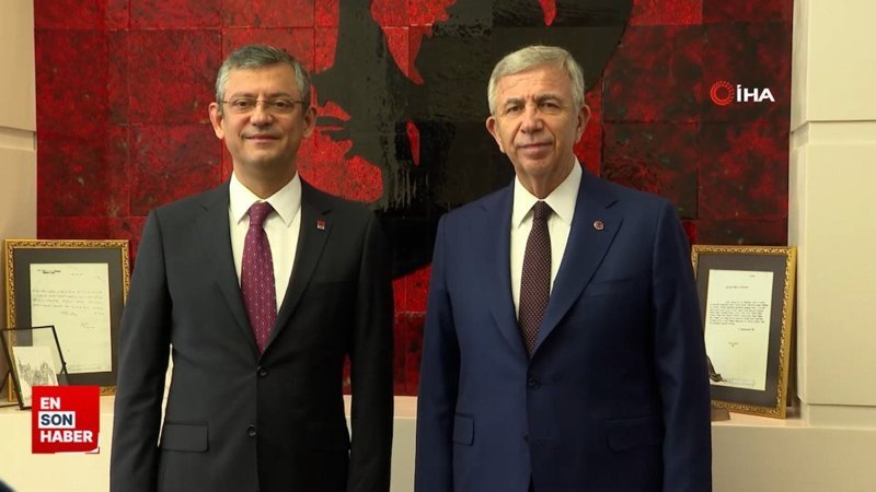 CHP lideri Özgür Özel, Mansur Yavaş’ı kabul etti