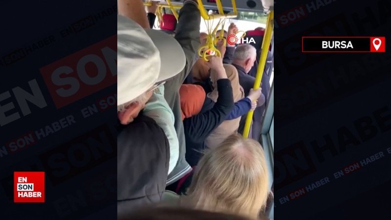 Bursa'da otobüs dolunca tepki gösteren şoför hareket etmedi