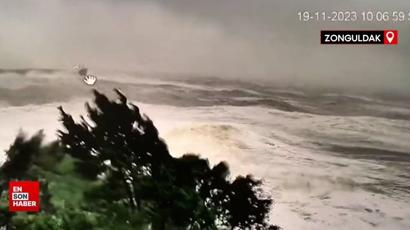 Zonguldak açıklarında batan geminin görüntüsü